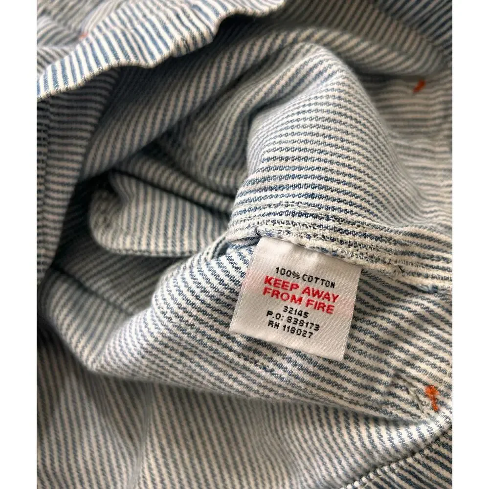 Mini Boden Engineer Stripe Denim Cargo Skirt, Size 9/10